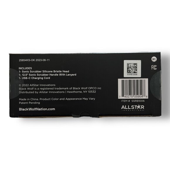 Black Wolf Sonic Scrubber Vibrating Face & Body Brush New & Sealed in Packaging - Picture 6 of 7